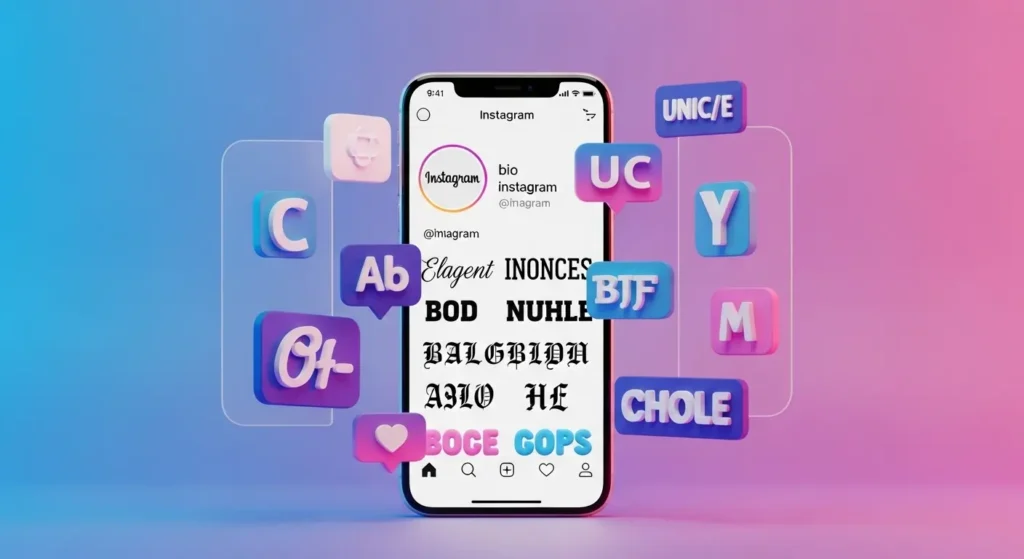 Letras personalizadas usadas na bio do Instagram e redes sociais.